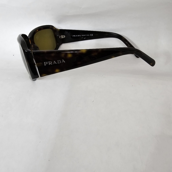 Prada Vintage 2000s Brown Tortoise Shell Rectangular Sunglasses - Picture 7 of 11